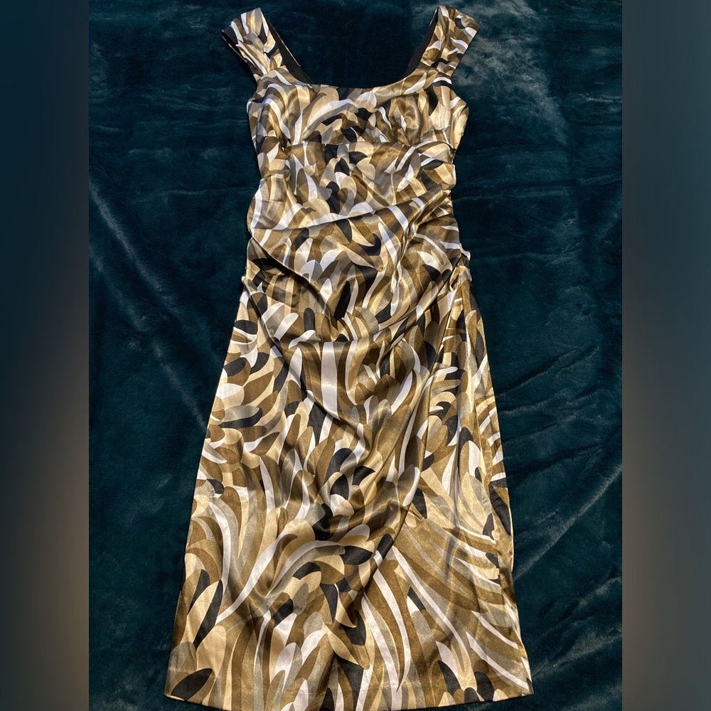 London Times Satin Fitted Dress circa 2000s